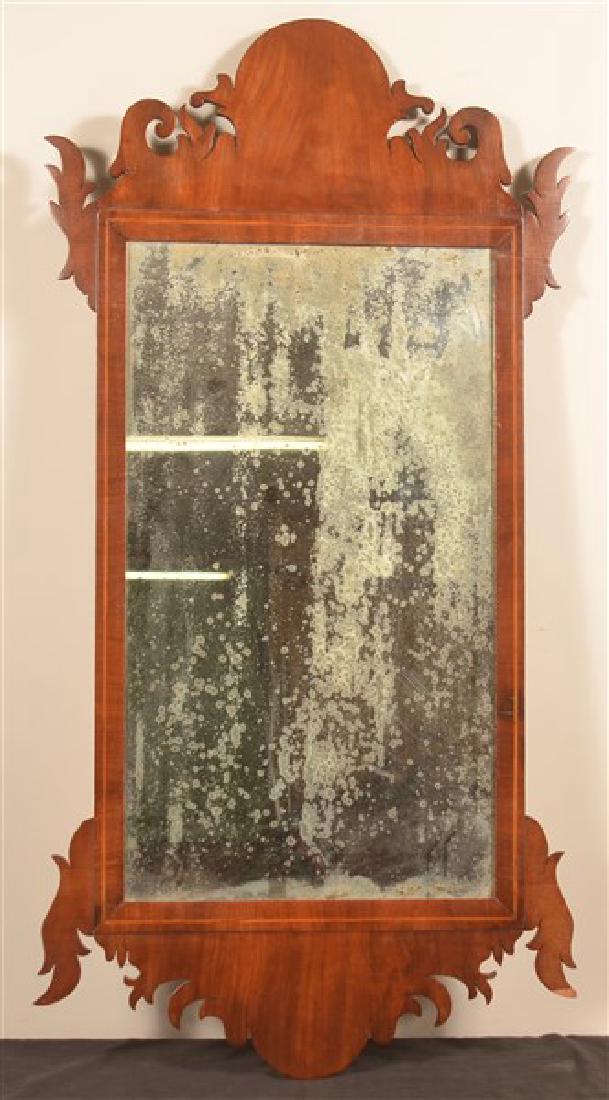 American Chippendale Mahogany Mirror with Line Inlay. (1 of 3)