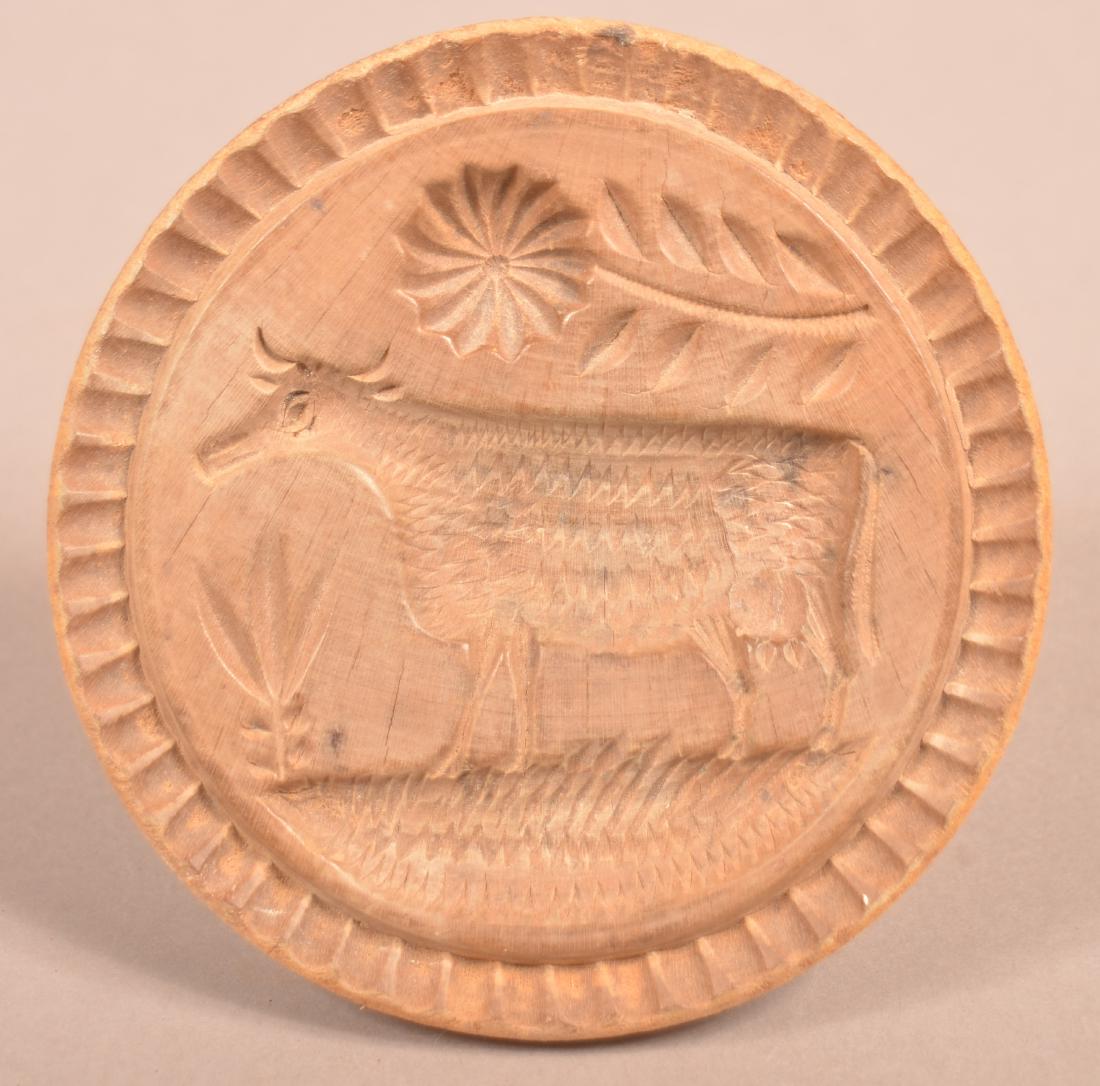 Pennsylvania 19th Century Maple Cow Carved Butter (1 of 2)