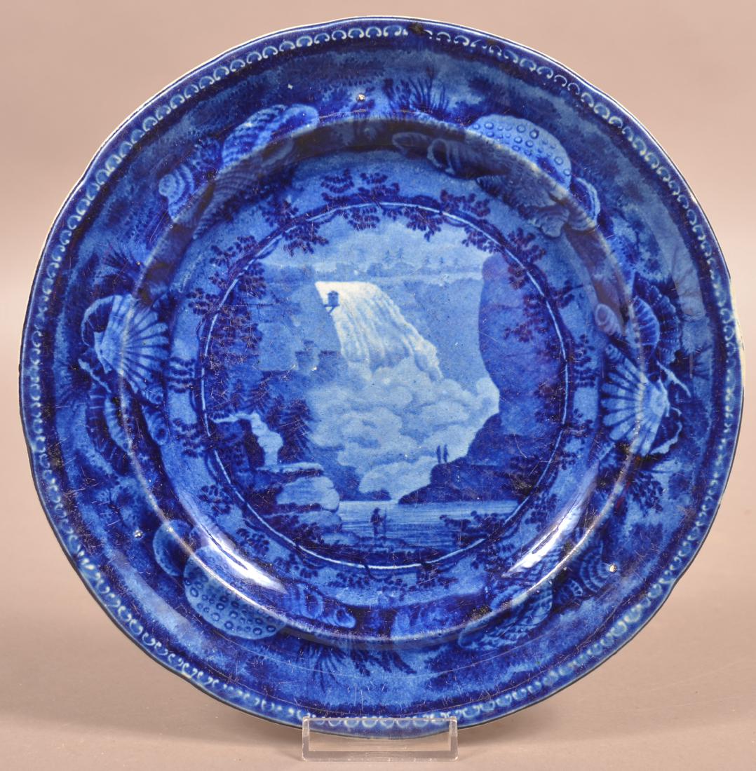 Staffordshire "Fall Of Montmorency, Near Quebec" Plate. (1 of 2)