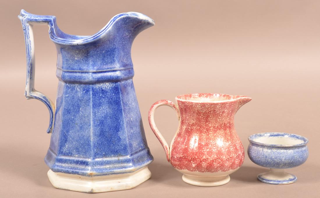 Three Pieces Of Spatterware China. (1 of 3)