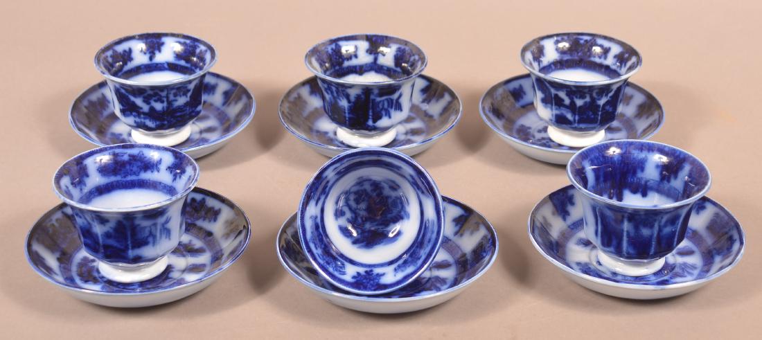 Six Flow Blue "Chapoo" Ironstone China Cups and (1 of 1)