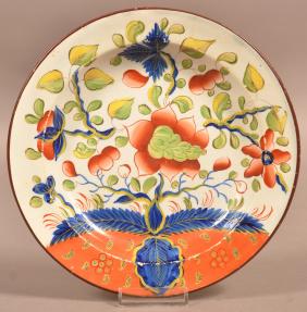 Gaudy Dutch Soft Paste China Dove Pattern Plate.