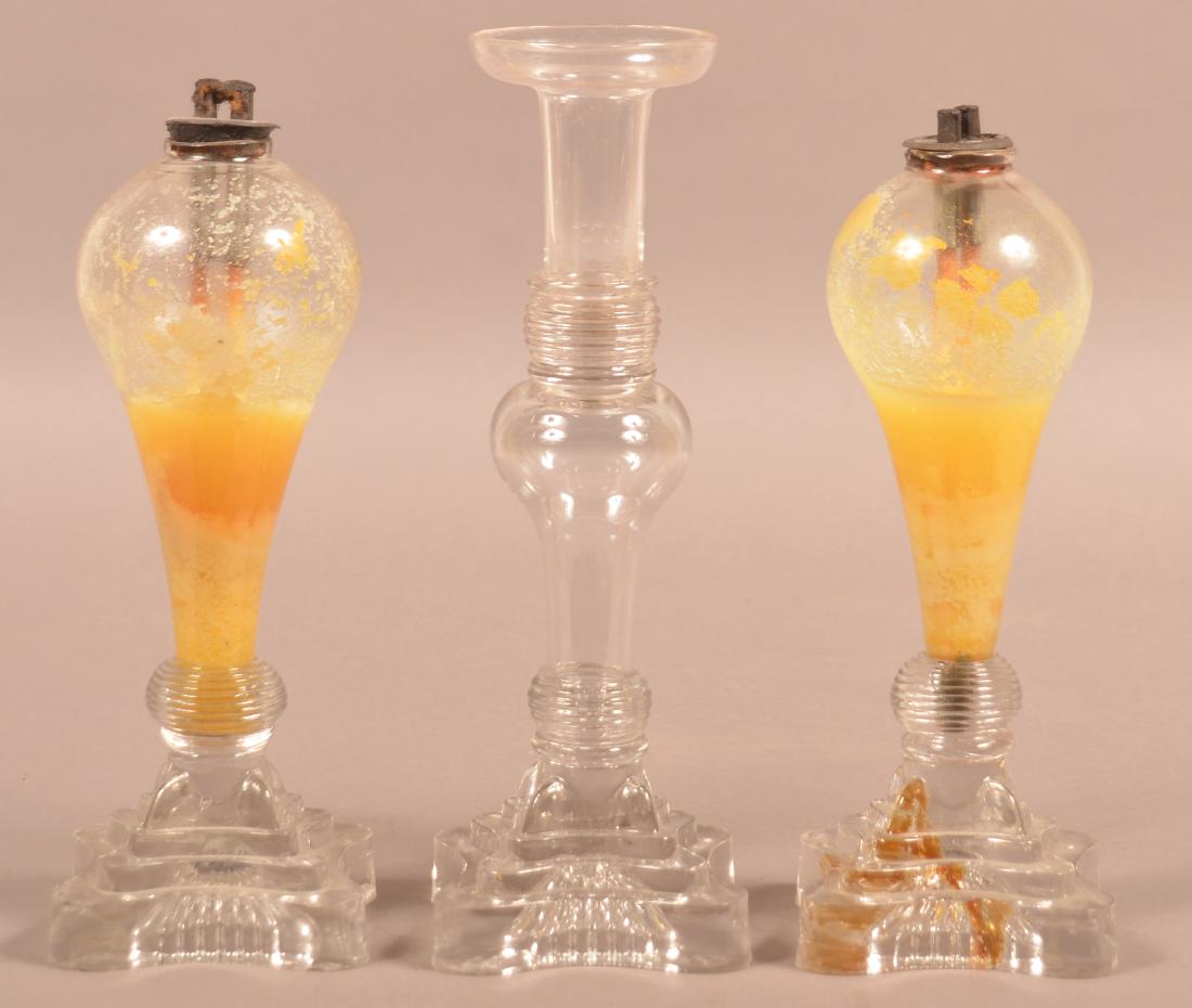 3 Pcs. of Free Blown and Pressed Colorless Glass (1 of 4)