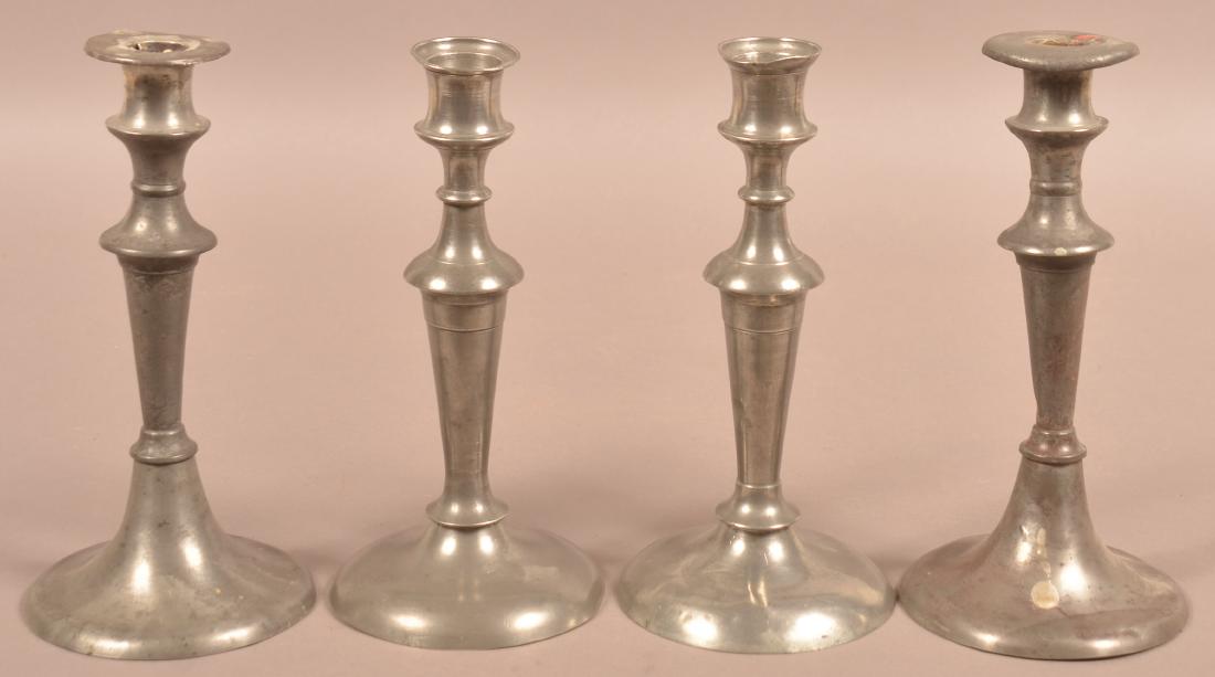 Two Pairs of Antique Pewter Candlesticks. (1 of 3)