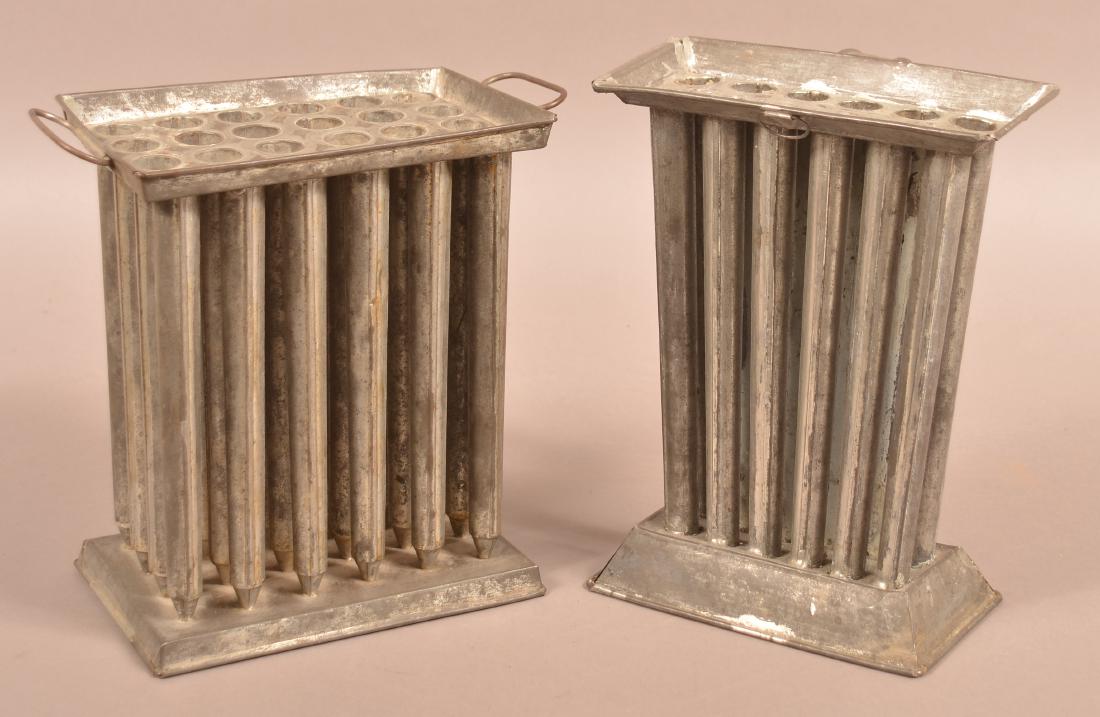 Two 19th Century Tin Candle Molds. (1 of 2)