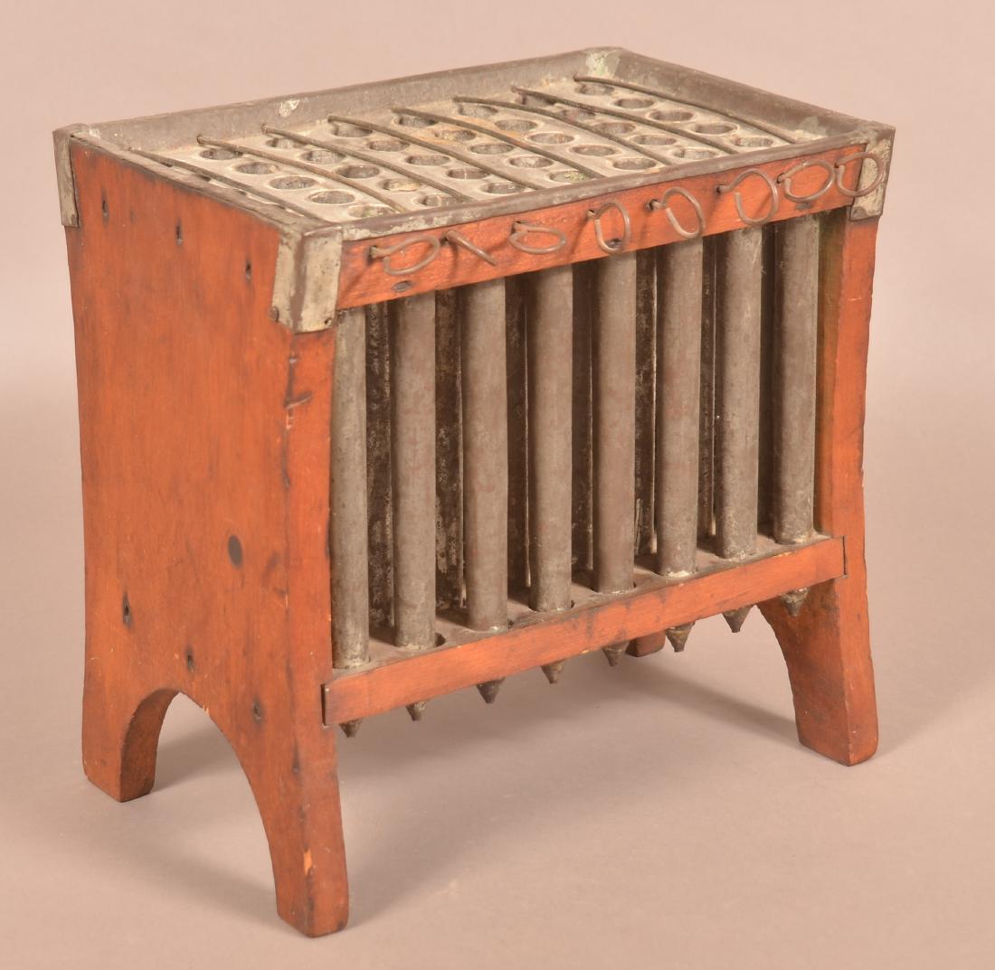 PA 19th Century Wood and Tin 48 Tube Candle Mold. (1 of 2)