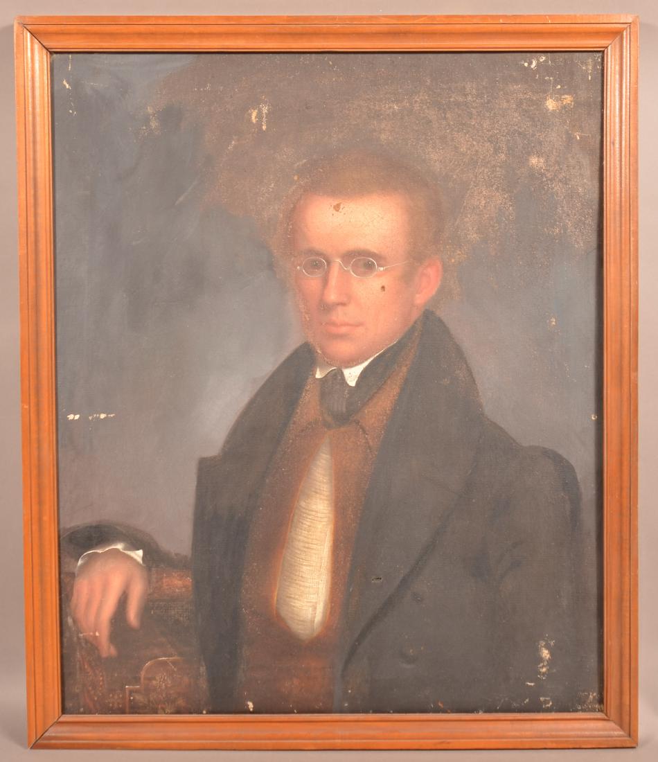 19th Century Oil on Canvas Portrait of a Gentleman. (1 of 4)