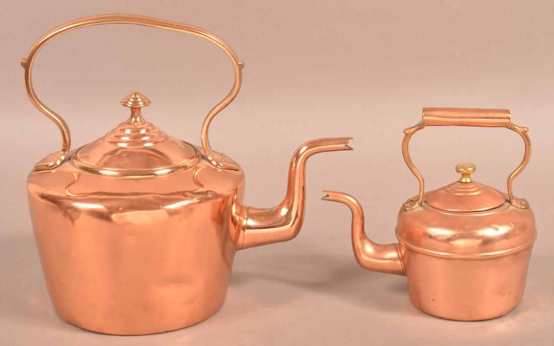 Two Antique English Copper Tea Kettles. (1 of 2)