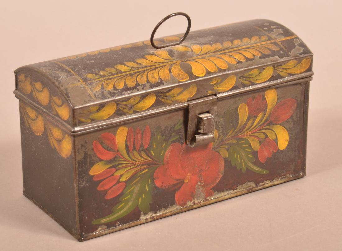 PA 19th Century Toleware Dome Top Document Box. (1 of 4)