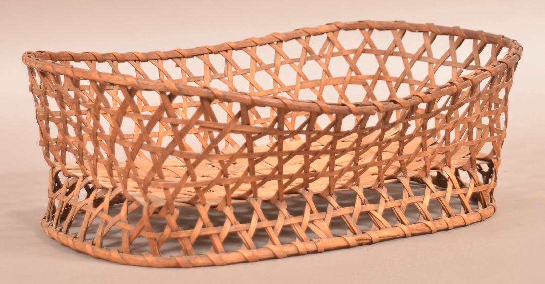 Rare Antique Pennsylvania Woven Splint Fruit Basket. (1 of 3)