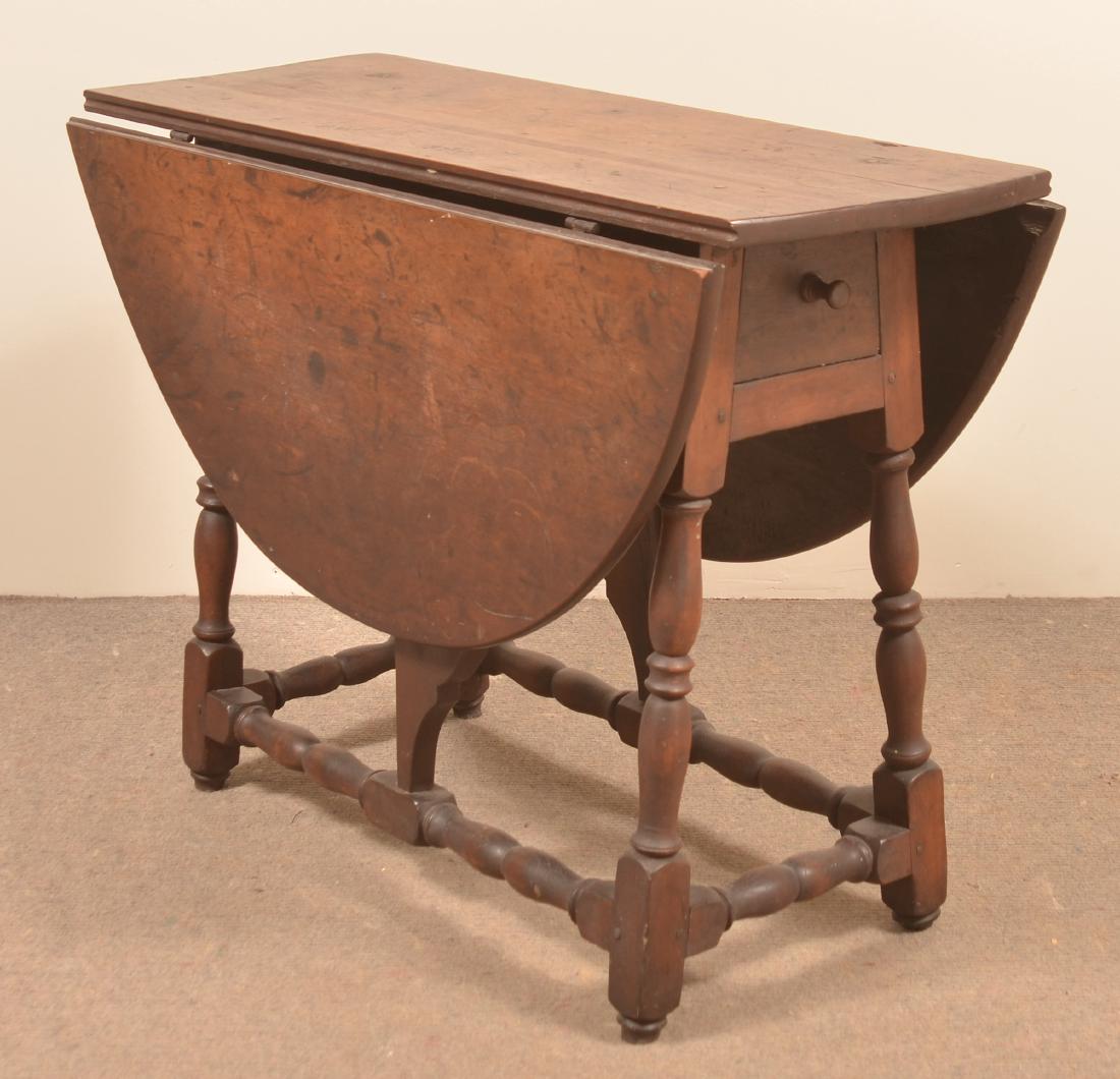 William and Mary Cherry Stretcher Base Gate leg Table. (1 of 3)