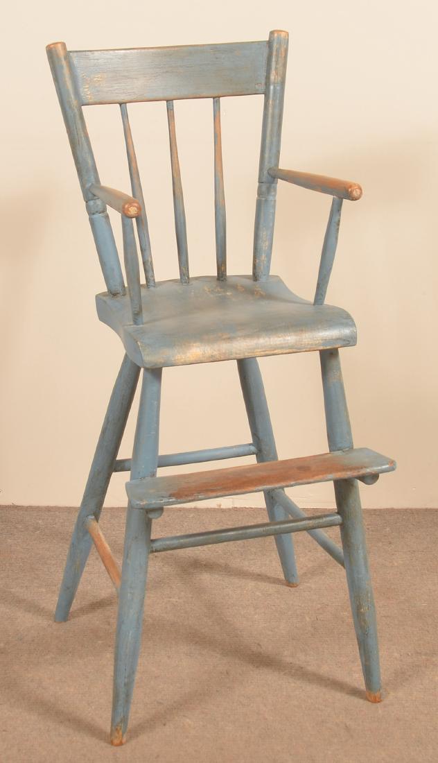 PA 19th Century Plank Seat Spindle Back Highchair. (1 of 2)