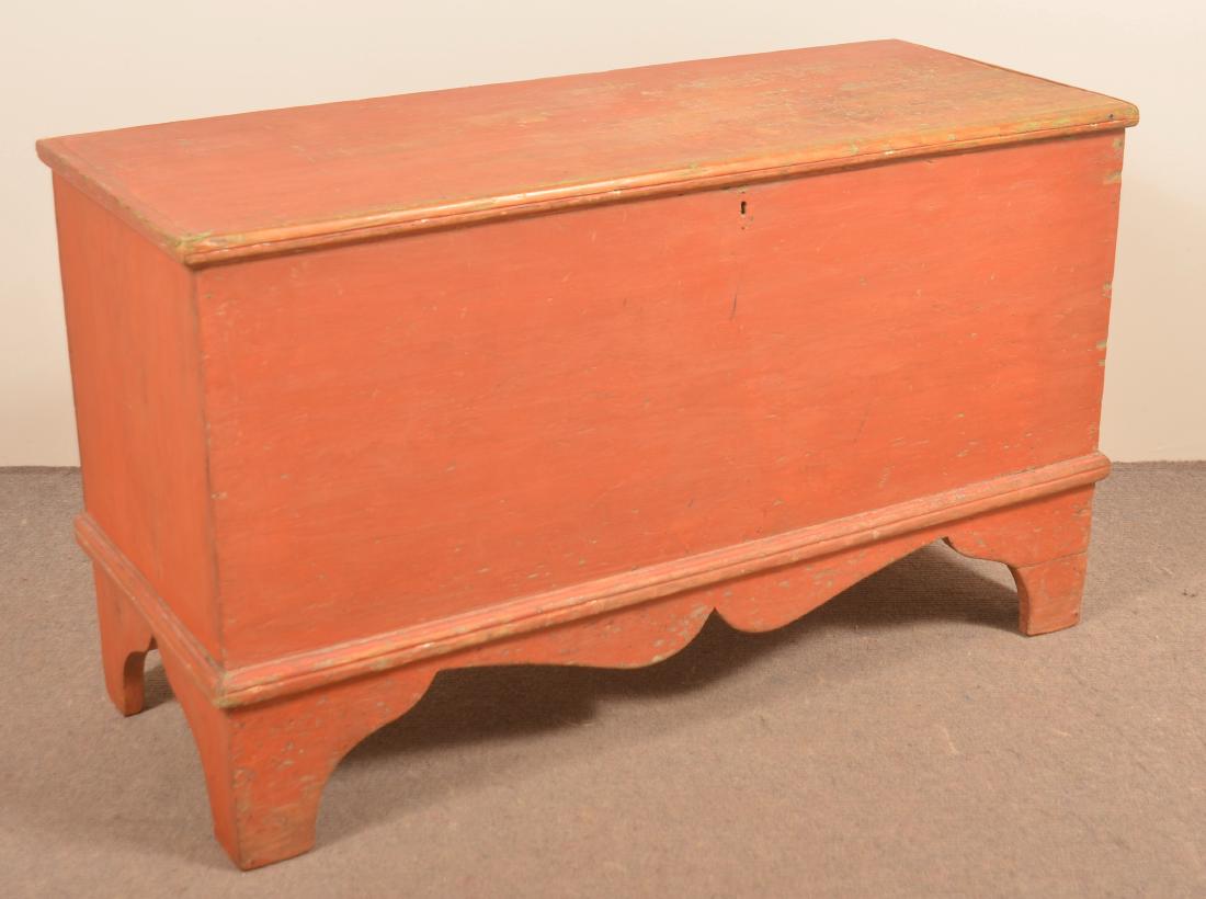 19th Century Softwood Red Painted Blanket Chest. (1 of 3)