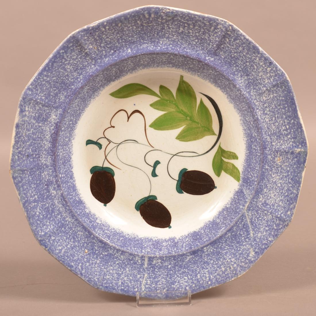 Mulberry Spatter Acorn Pattern Paneled China Soup (1 of 2)