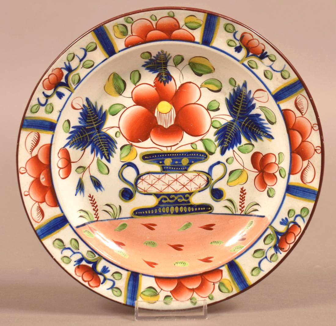 Gaudy Dutch Soft Paste China Urn Pattern Plate. (1 of 2)