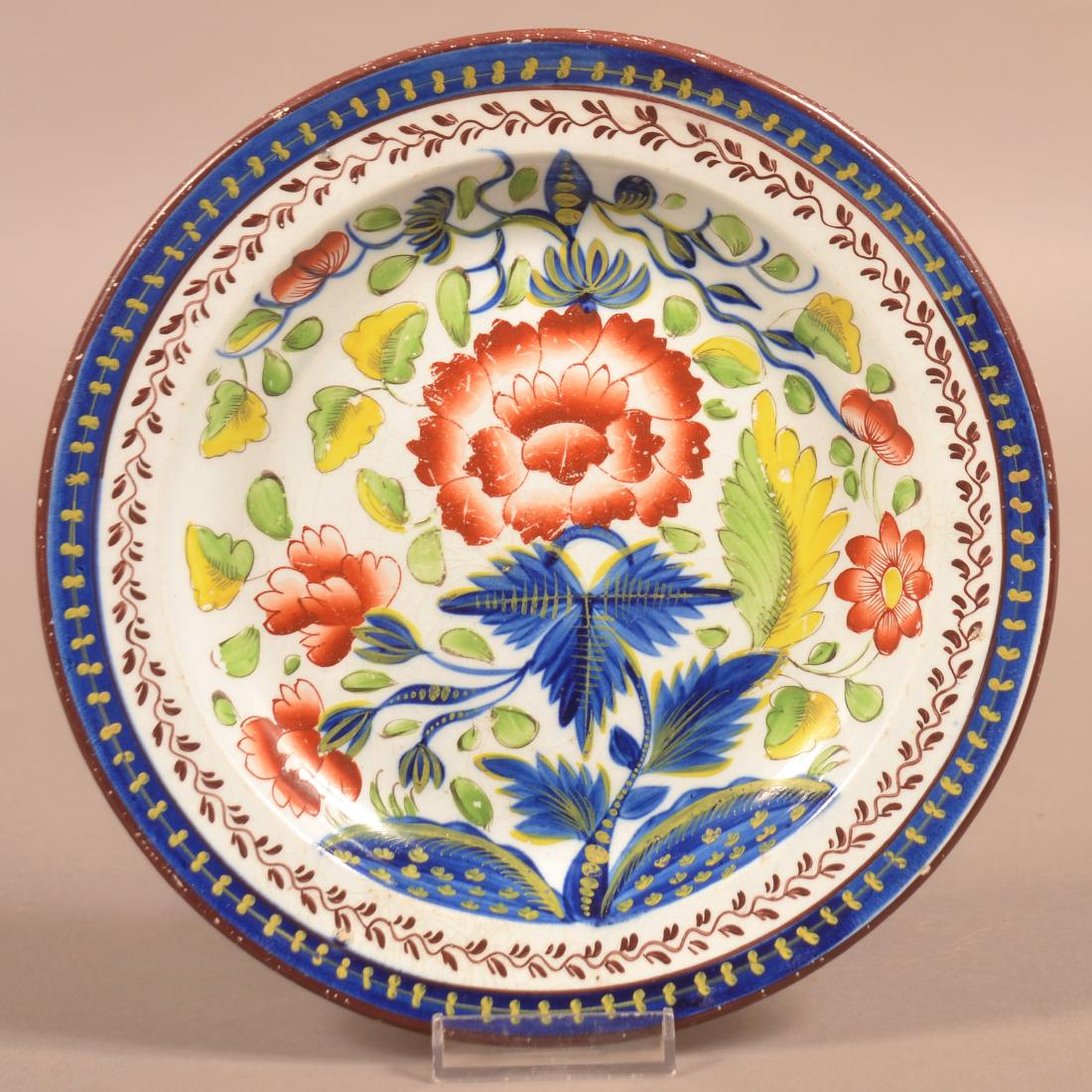 Gaudy Dutch Soft Paste China Carnation Pattern Plate. (1 of 2)