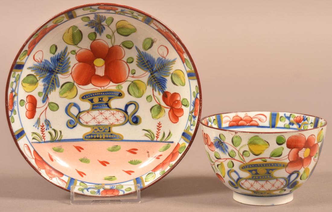 Gaudy Dutch Soft Paste China Urn Pattern Cup and (1 of 2)