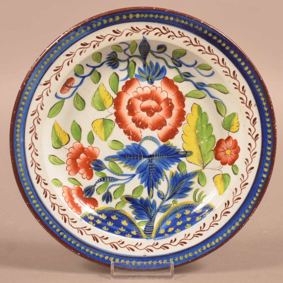 Gaudy Dutch Soft Paste China Carnation Pattern Plate. (1 of 2)