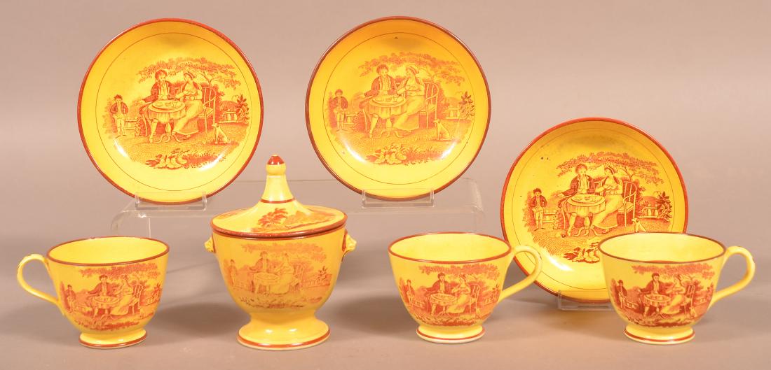 Lot of Early 19th Century Canary Yellow Lusterware (1 of 3)