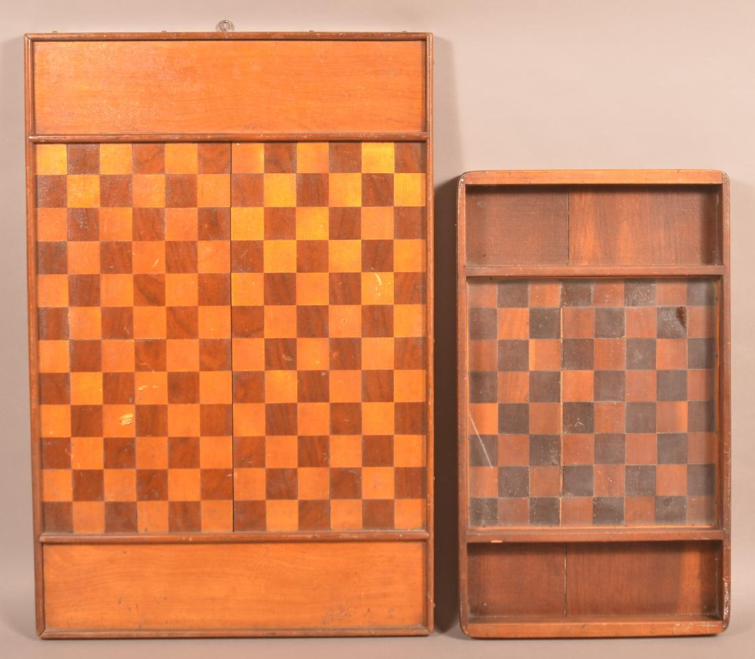 Two Antique/Vintage Marquetry Game Boards. (1 of 4)