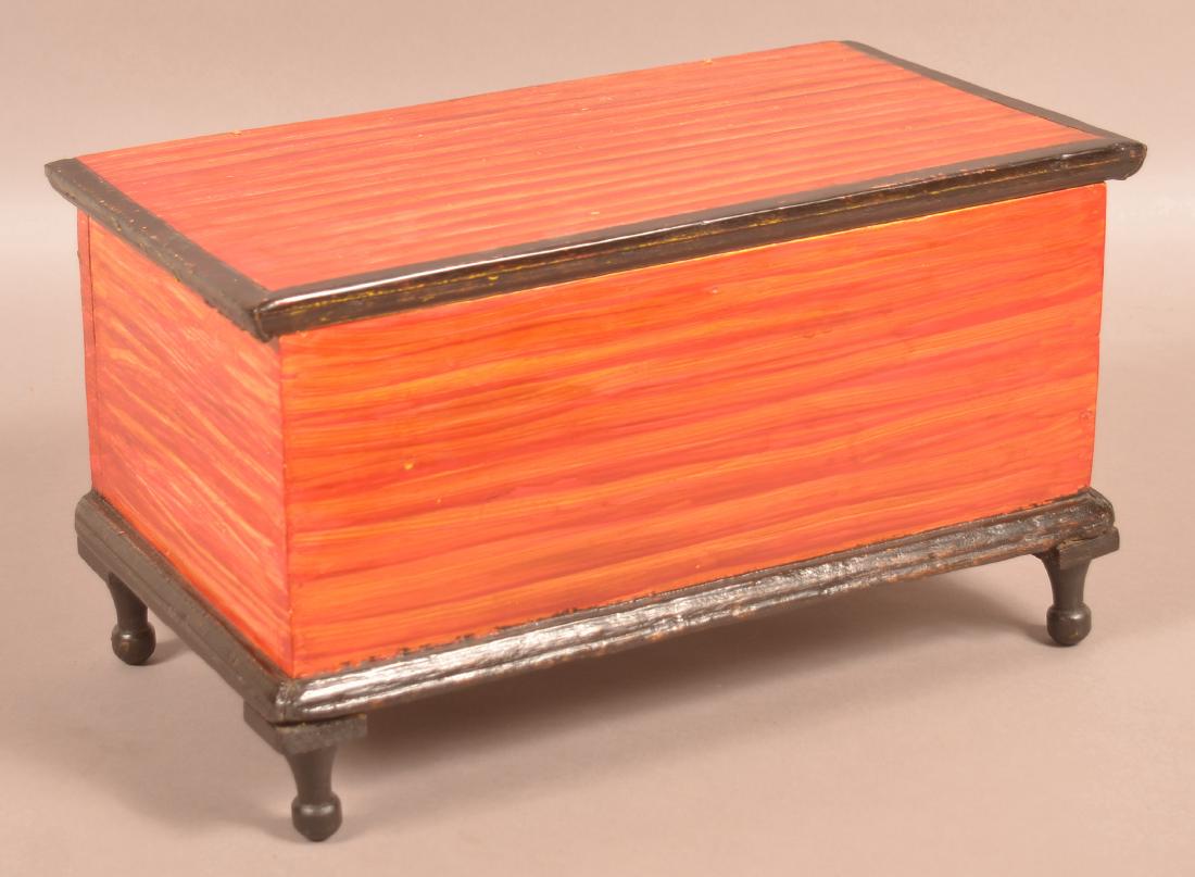 PA 19th Century Softwood Miniature Blanket Chest. (1 of 5)