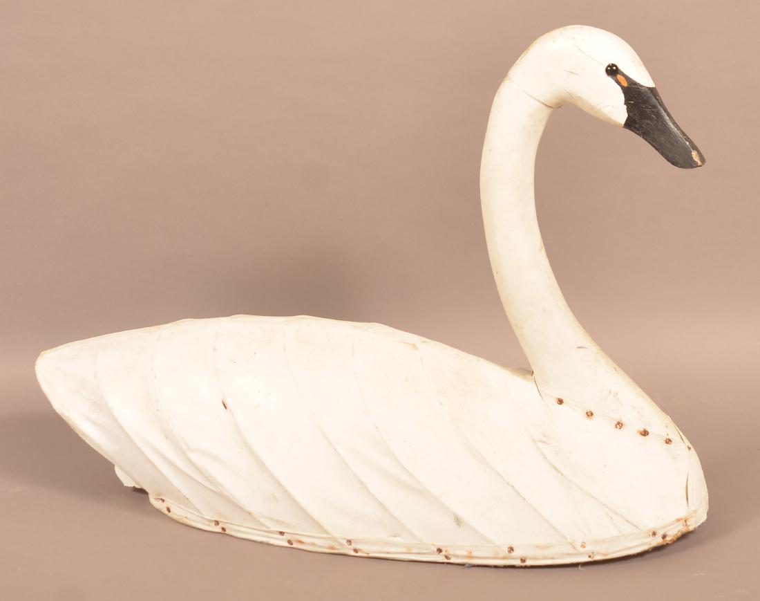 Vintage Canvas Covered Decorative Swan Decoy.