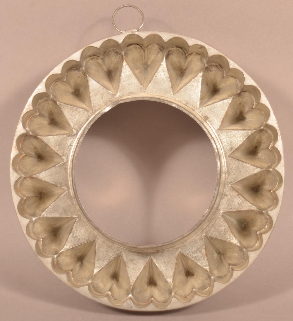 Antique Tin Ring Mold with Heart Design. (1 of 3)