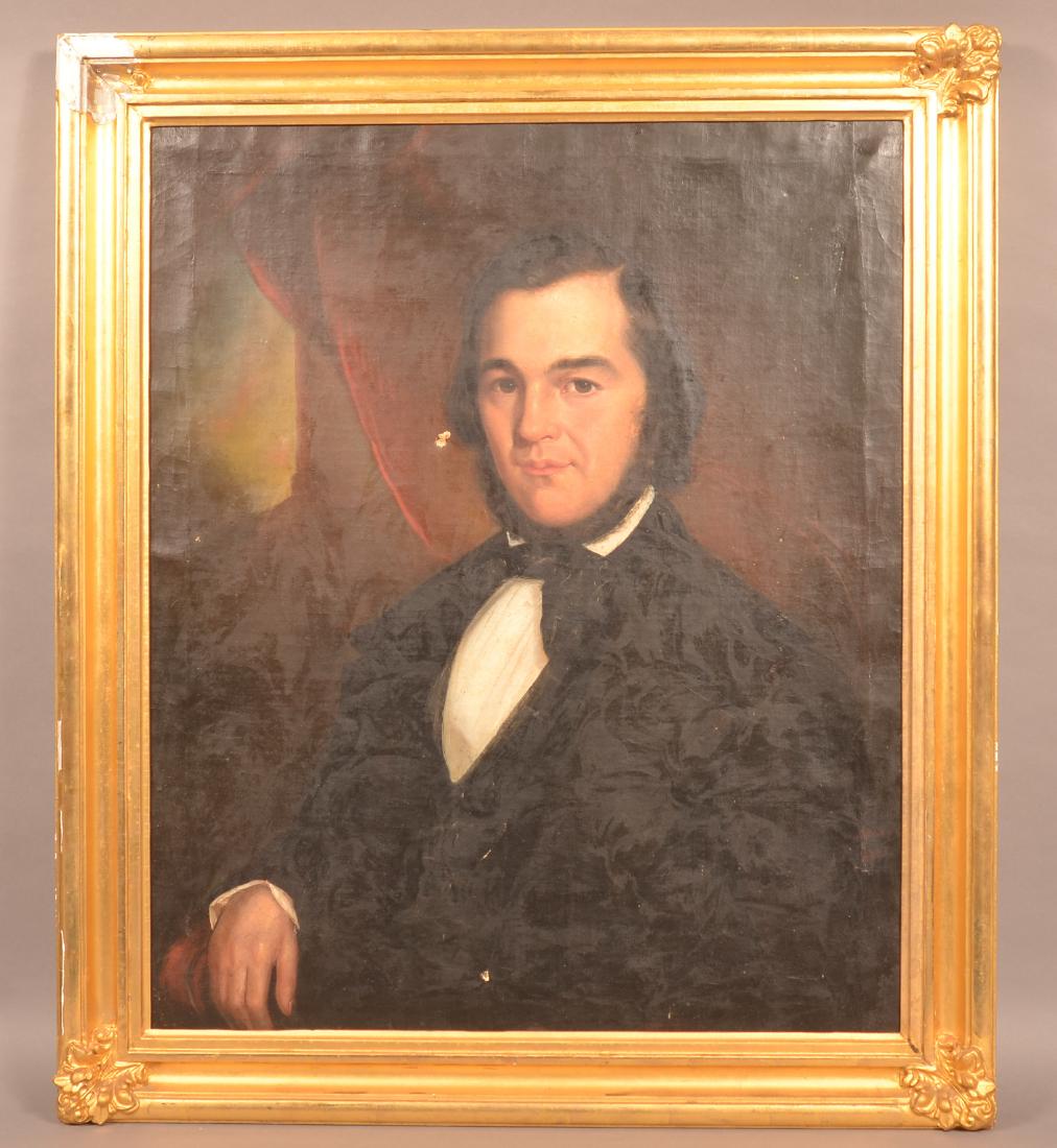 J. Wilson, 1845 Oil on Canvas Portrait of a Gentleman. (1 of 4)