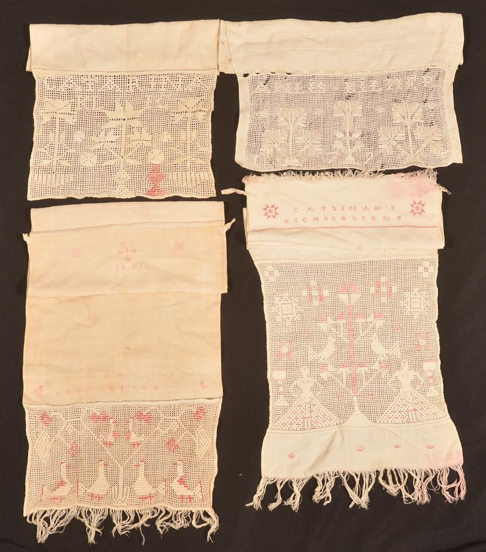 Four Pennsylvania 19th Century Needlework Show Towels. (1 of 5)