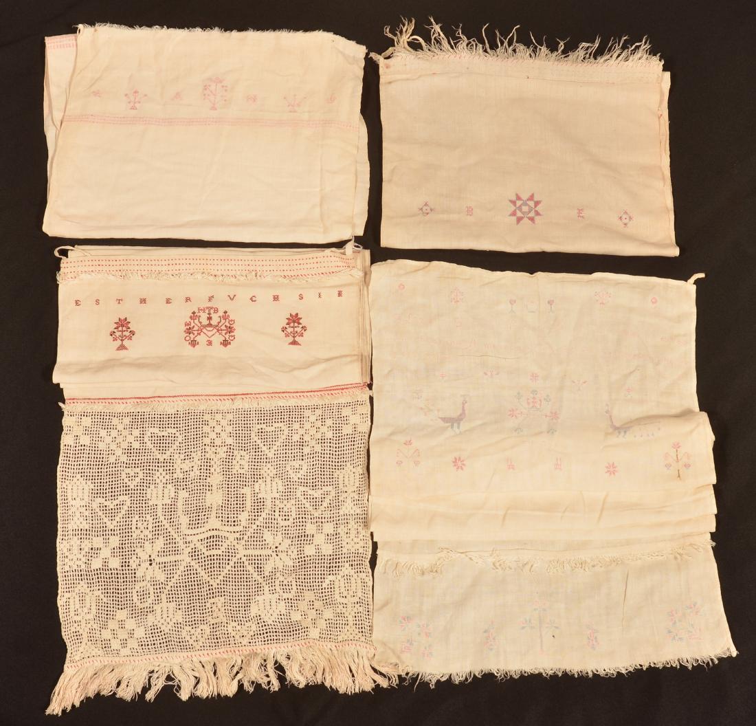 Four Pennsylvania 19th Century Needlework Show Towels. (1 of 6)