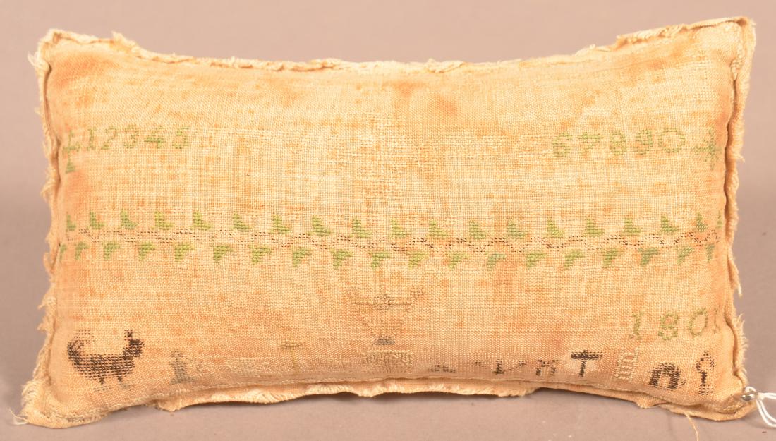 Rare 1801 Chester County, PA Needlework Pin Cushion. (1 of 2)