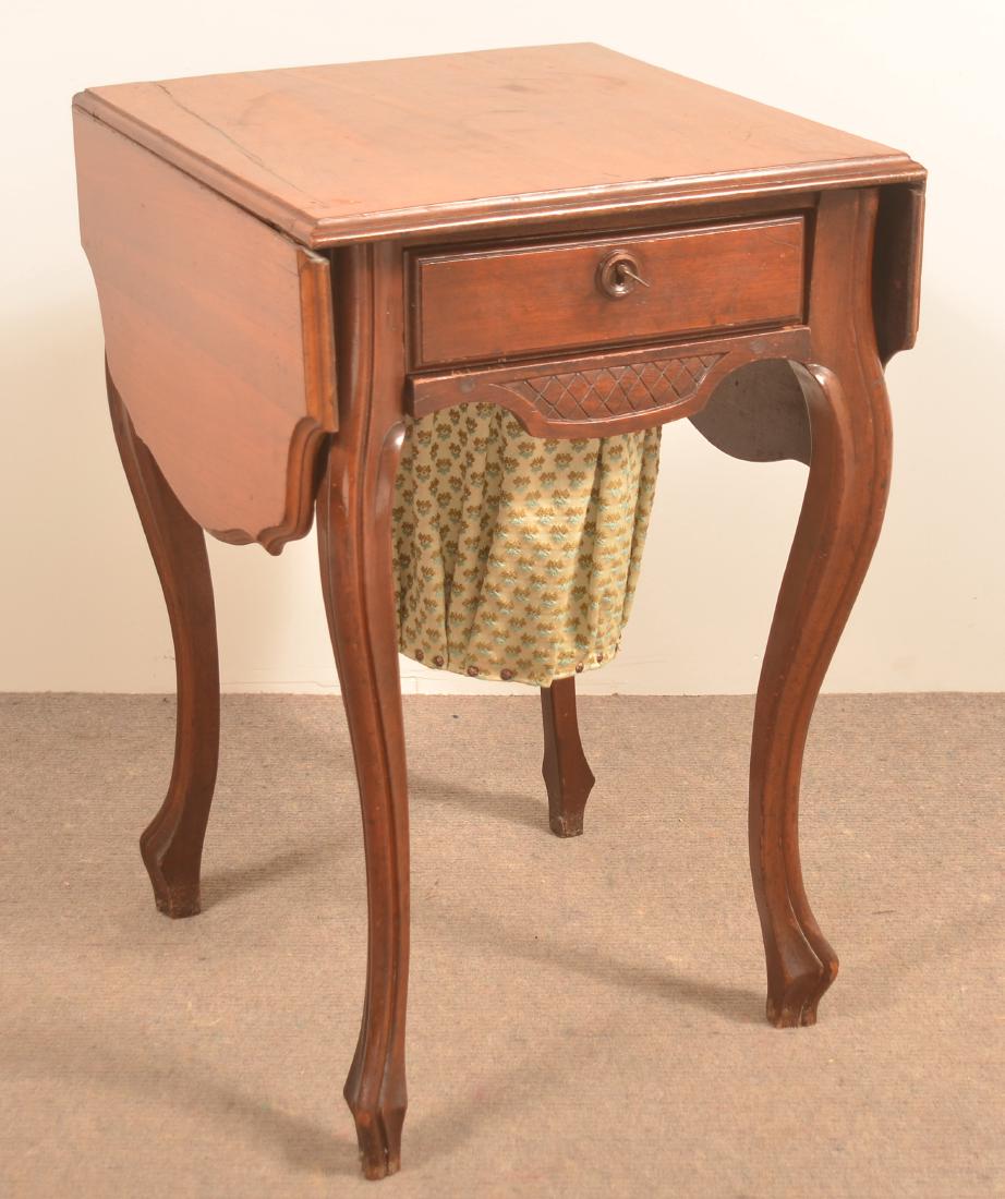 Victorian Walnut Drop-leaf Sewing Stand. (1 of 3)