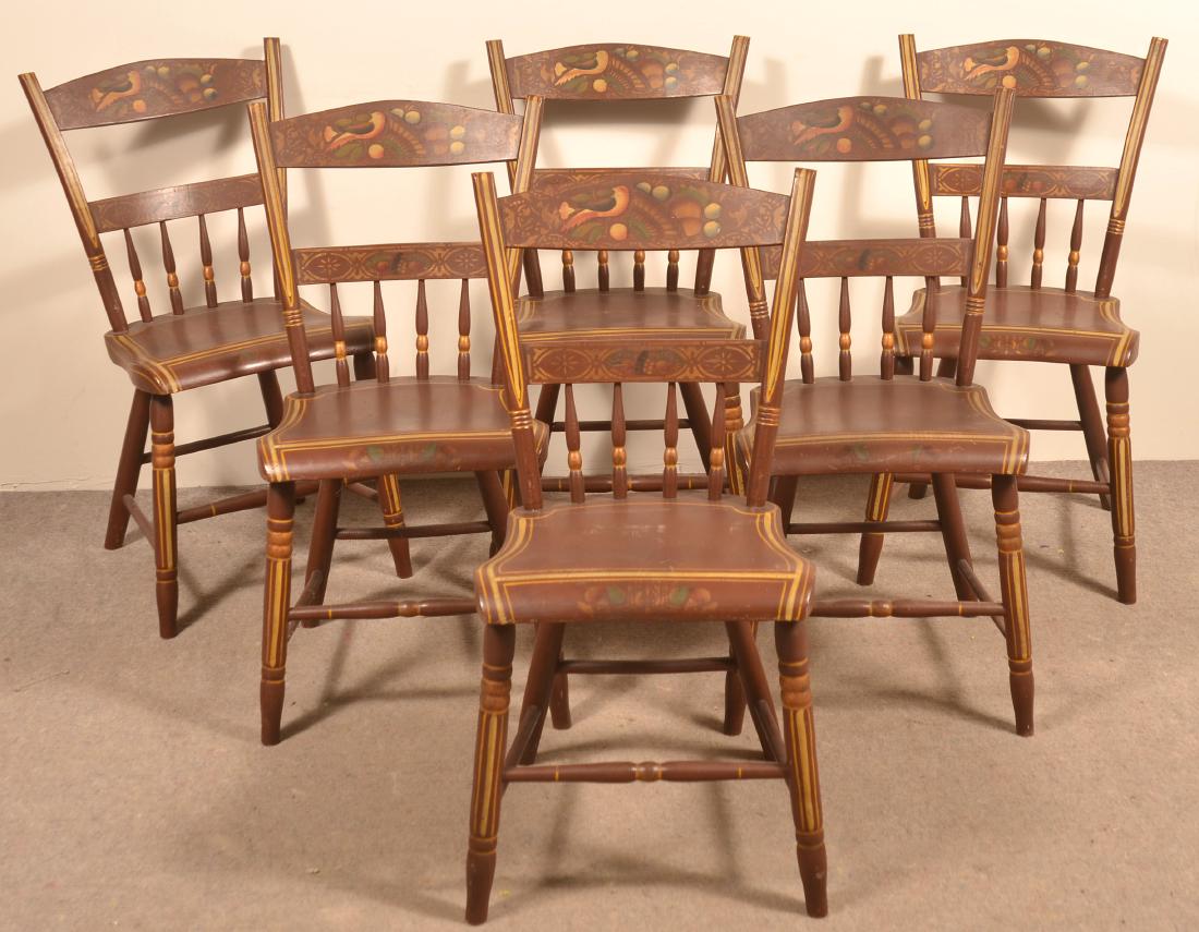 Set of Six Pennsylvania Half-spindleback Sidechairs. (1 of 4)