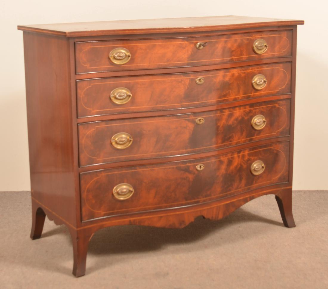 Beacon Hill Mahogany Serpentine Front Chest of Drawers. (1 of 3)