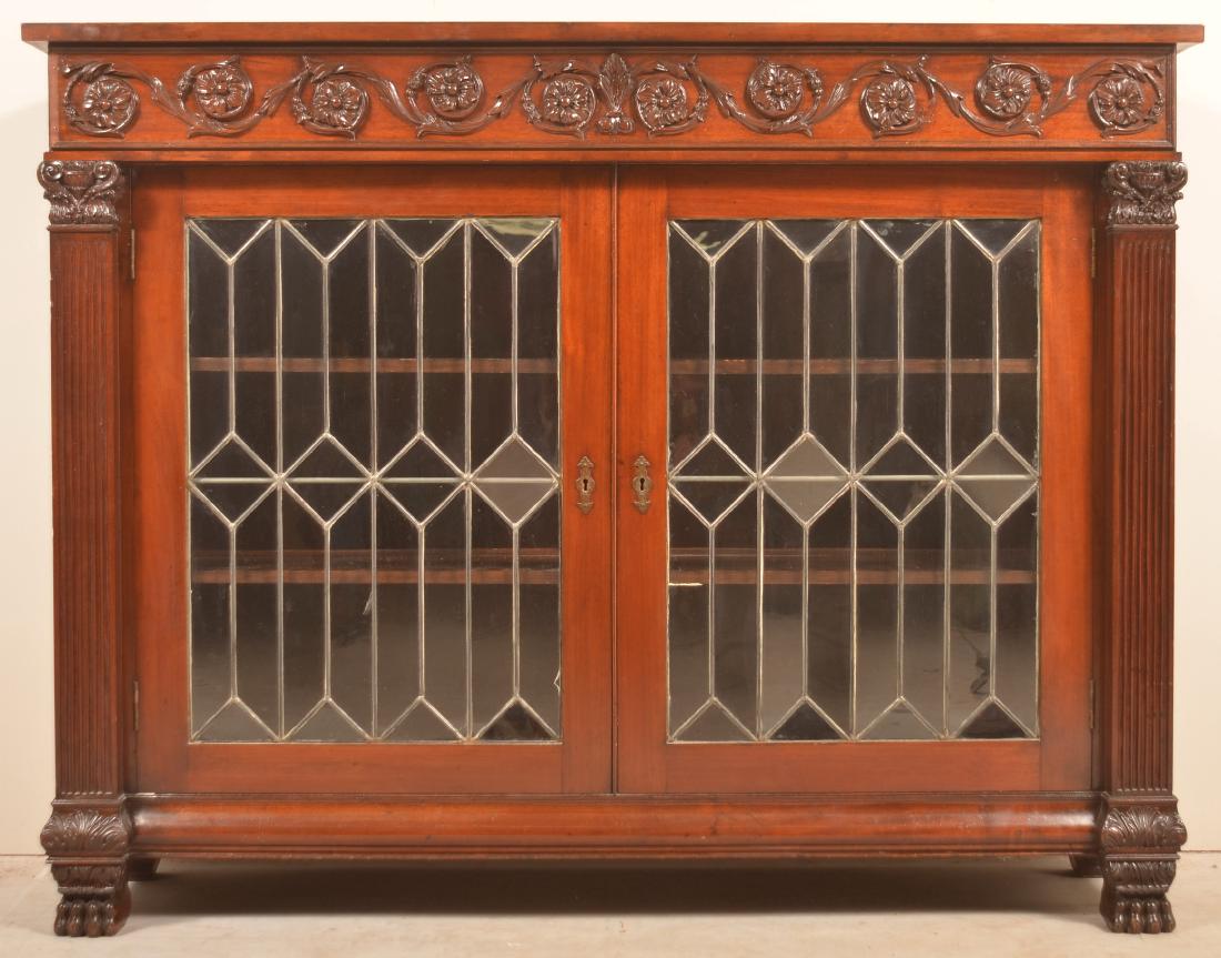 Carved Mahogany Bookcase Attributed to Henry Slaugh. (1 of 5)