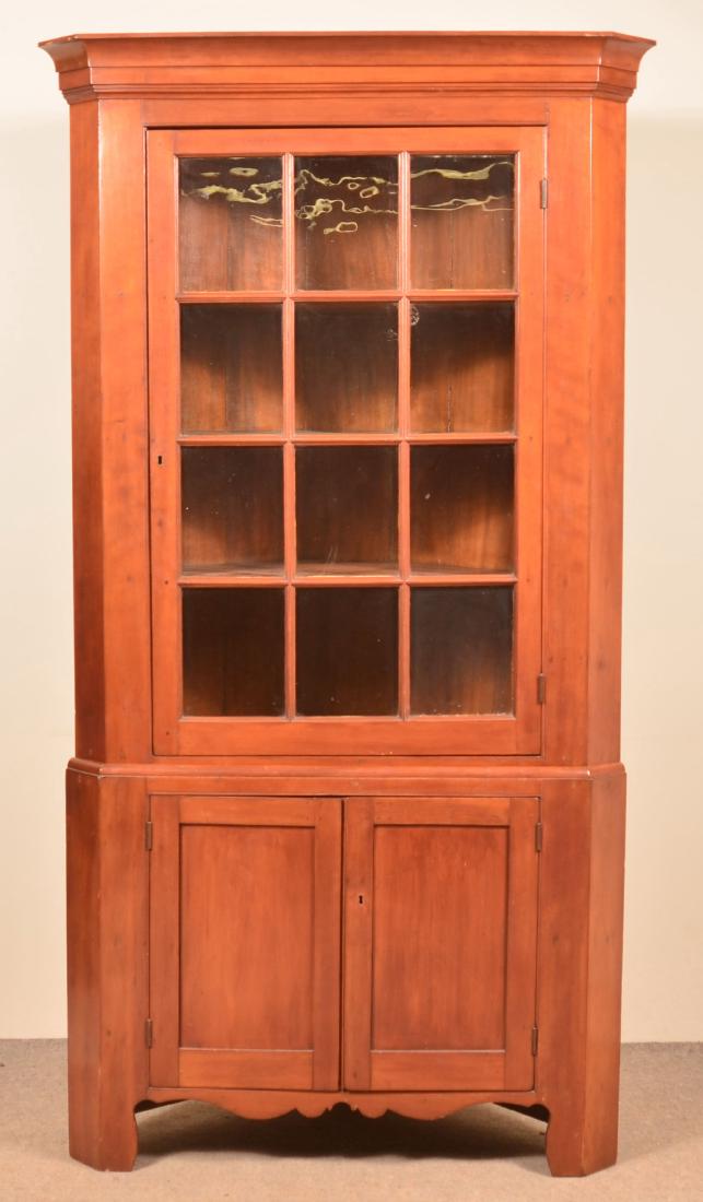 PA Cherry Two Part Corner Cupboard. (1 of 1)