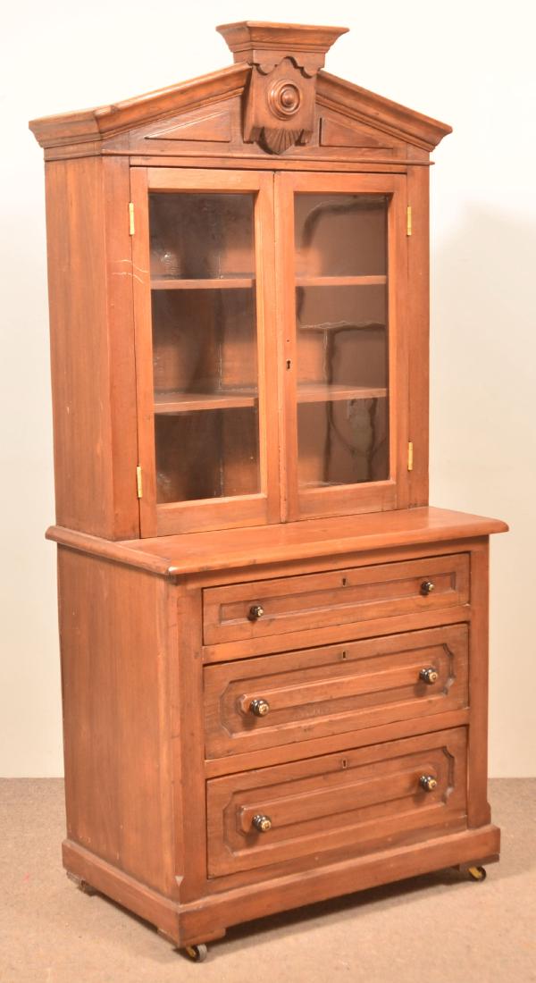 Victorian Child's Size Mixed Wood Cupboard. (1 of 2)