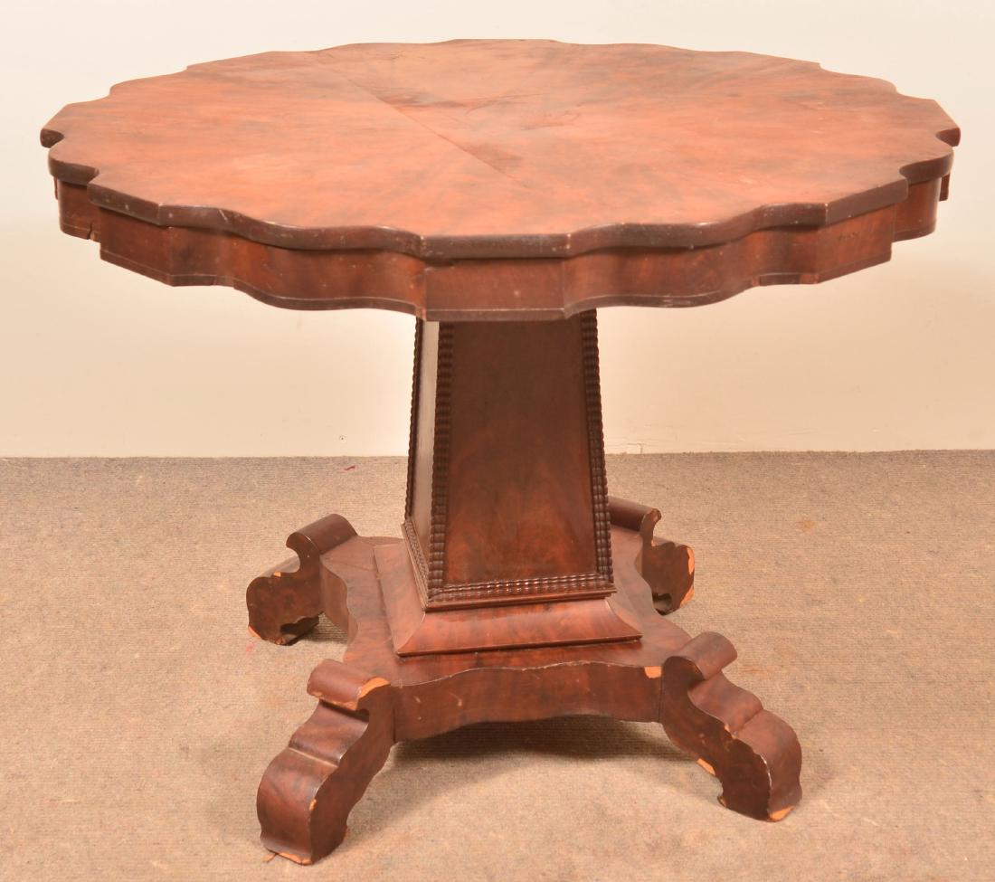 Empire Burl Mahogany Veneered Center Table. (1 of 4)