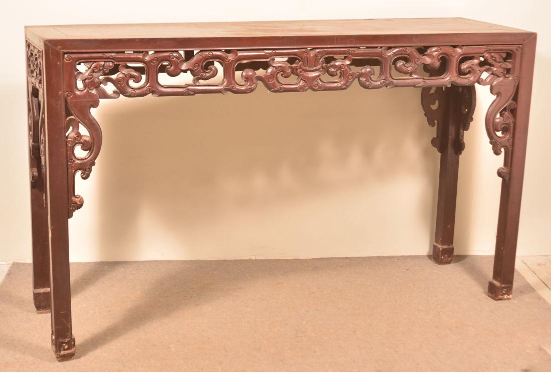 Antique Chinese Lacquered Hardwood Altar Table. (1 of 3)