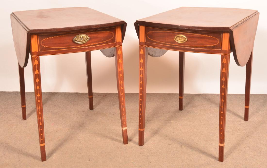 Pair of Pembroke Tables with Bellflower Inlay. (1 of 4)