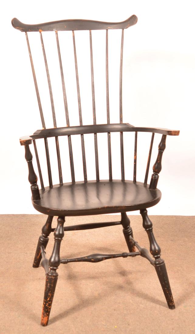 Windsor Style Painted Comb-Back Armchair. (1 of 3)