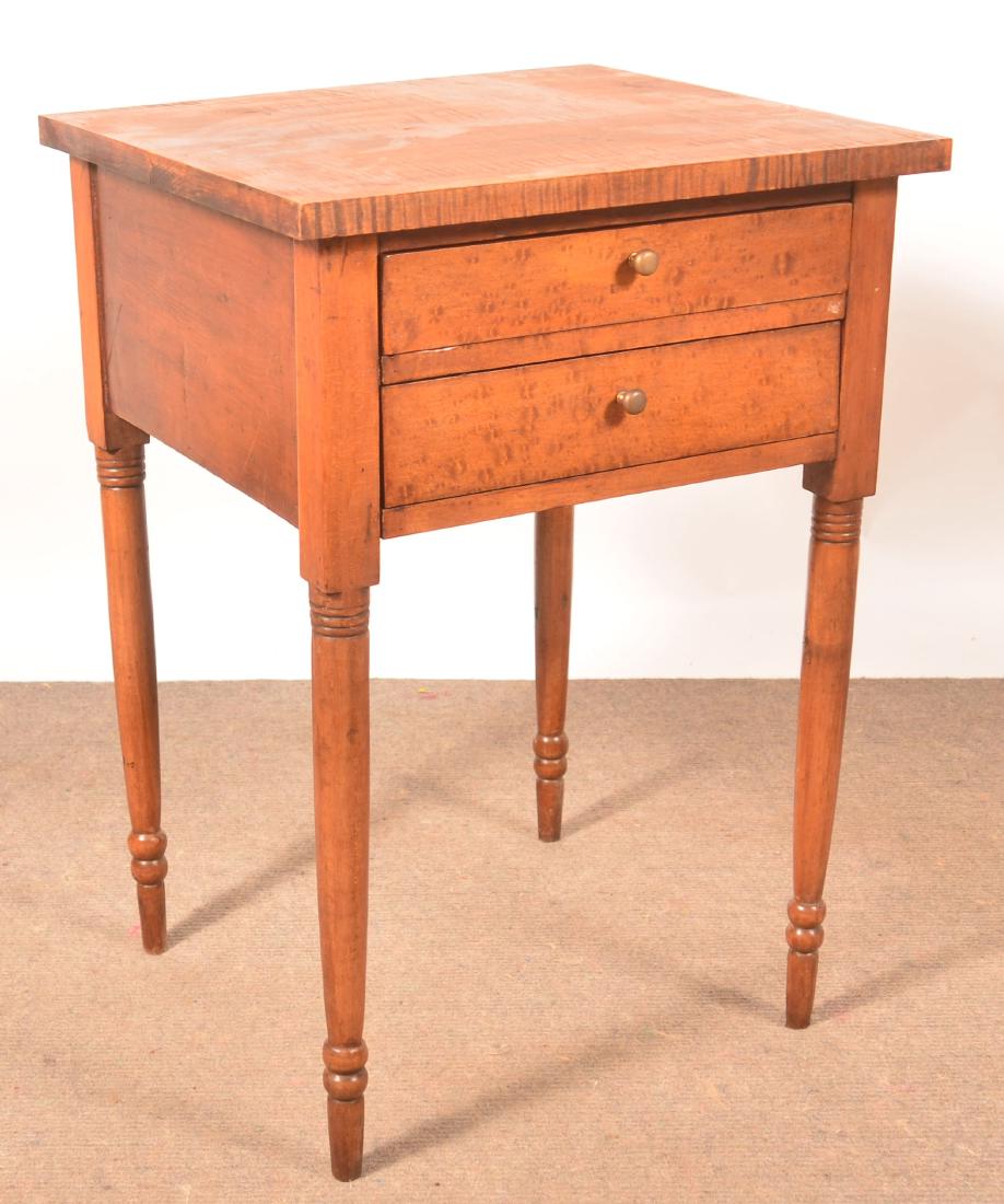 PA Sheraton Tiger Maple One Drawer Stand. (1 of 3)