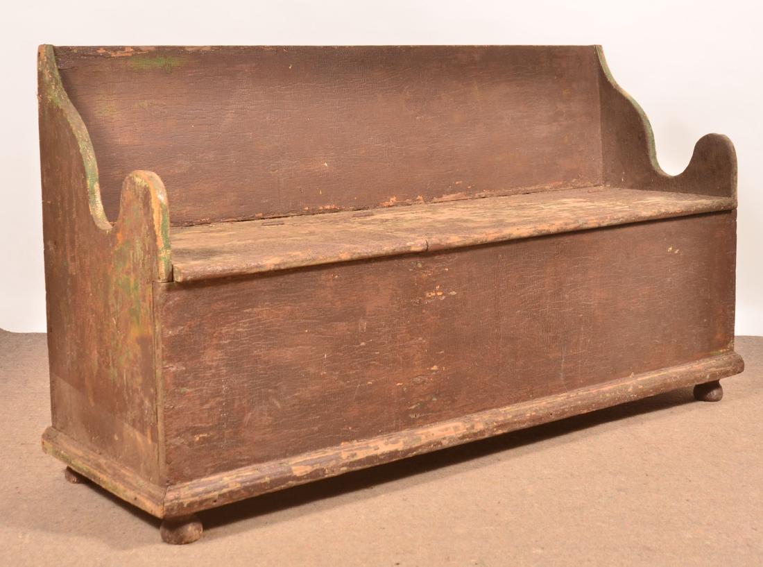 PA 19th Century Softwood Bench. (1 of 3)