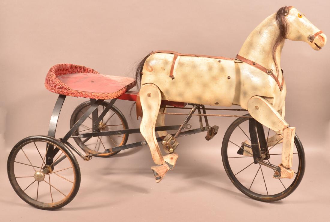 Antique "Trot a Way" Horse & Sulky Pedal Toy. (1 of 3)
