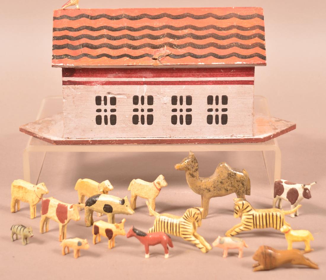 Antique German Painted Wood Noah's Ark. (1 of 3)