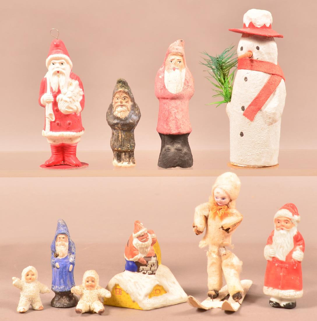 10 Antique/Vintage Santa and Christmas figures. (1 of 1)