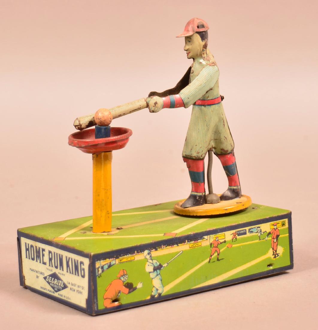 Tin Litho Wind-Up "Home Run King" Toy. (1 of 7)