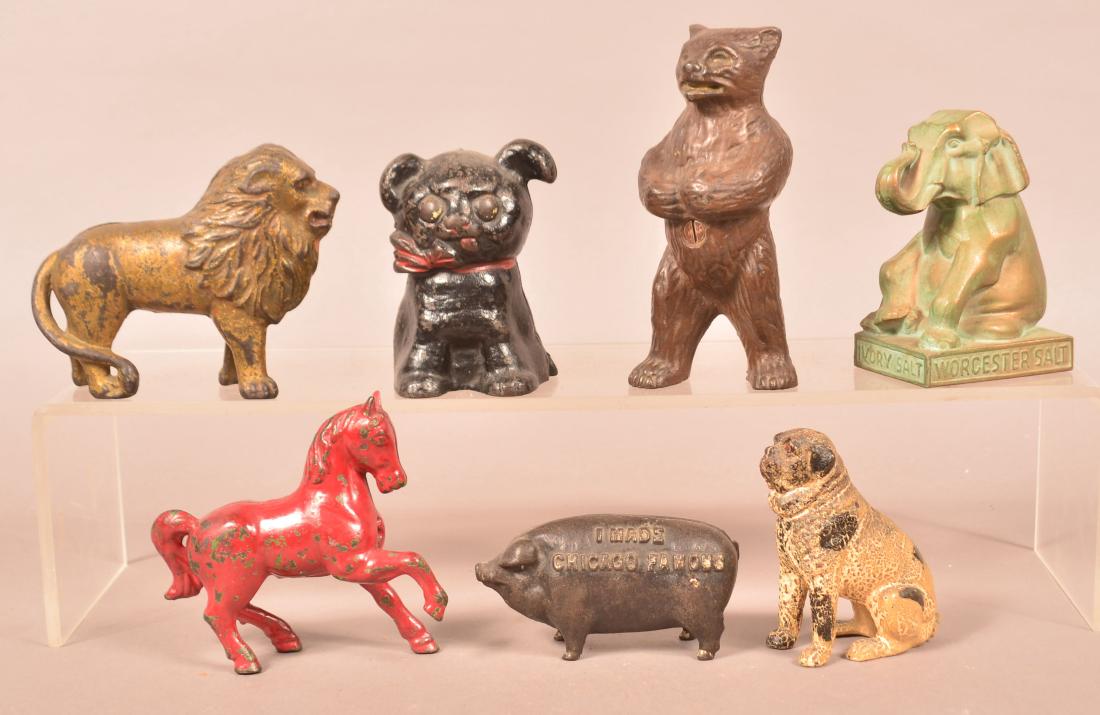 7 Antique/Vintage Metal Animal Still Banks. (1 of 2)