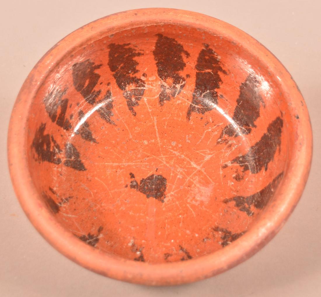 Sponge Manganese Glazed Redware Bowl. (1 of 3)