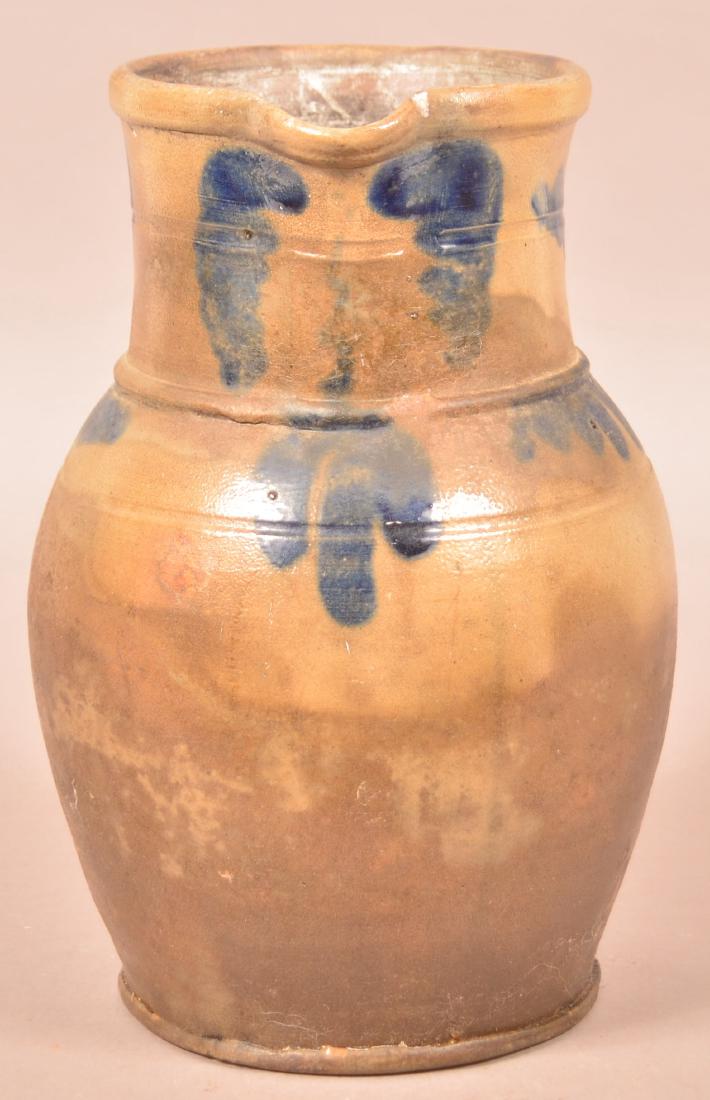Stoneware Pitcher with Cobalt Foliate Decoration. (1 of 4)